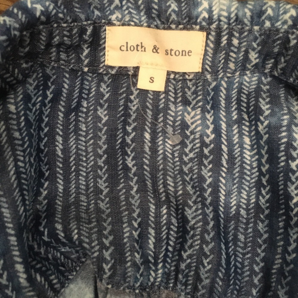 Anthropologie | Cloth & Stone Soft Chambray Button Down Slvless Top Festival EUC - Picture 9 of 16